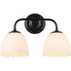Dorinda 2 Light 16.25 inch Matte Black Vanity Light Wall Light