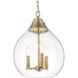 Ariella 3 Light 15 inch Brushed Champagne Bronze Pendant Ceiling Light in Clear Hammered