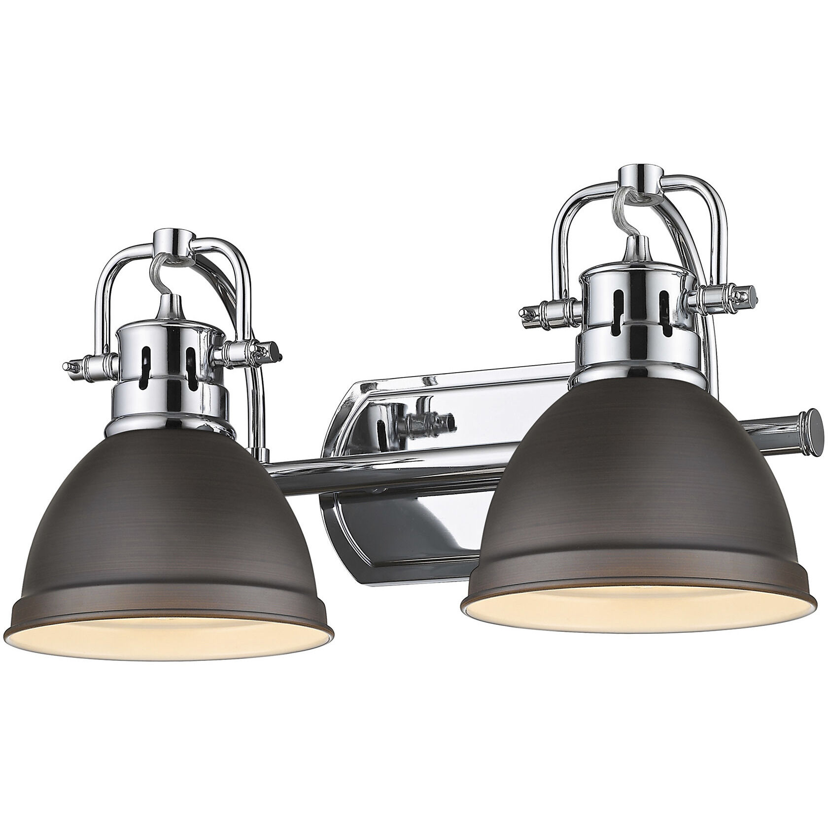 Yep Duncan Vanity Wall Light in Chrome, Rubbed Bronze