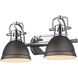 Yep Duncan Vanity Wall Light in Chrome, Rubbed Bronze