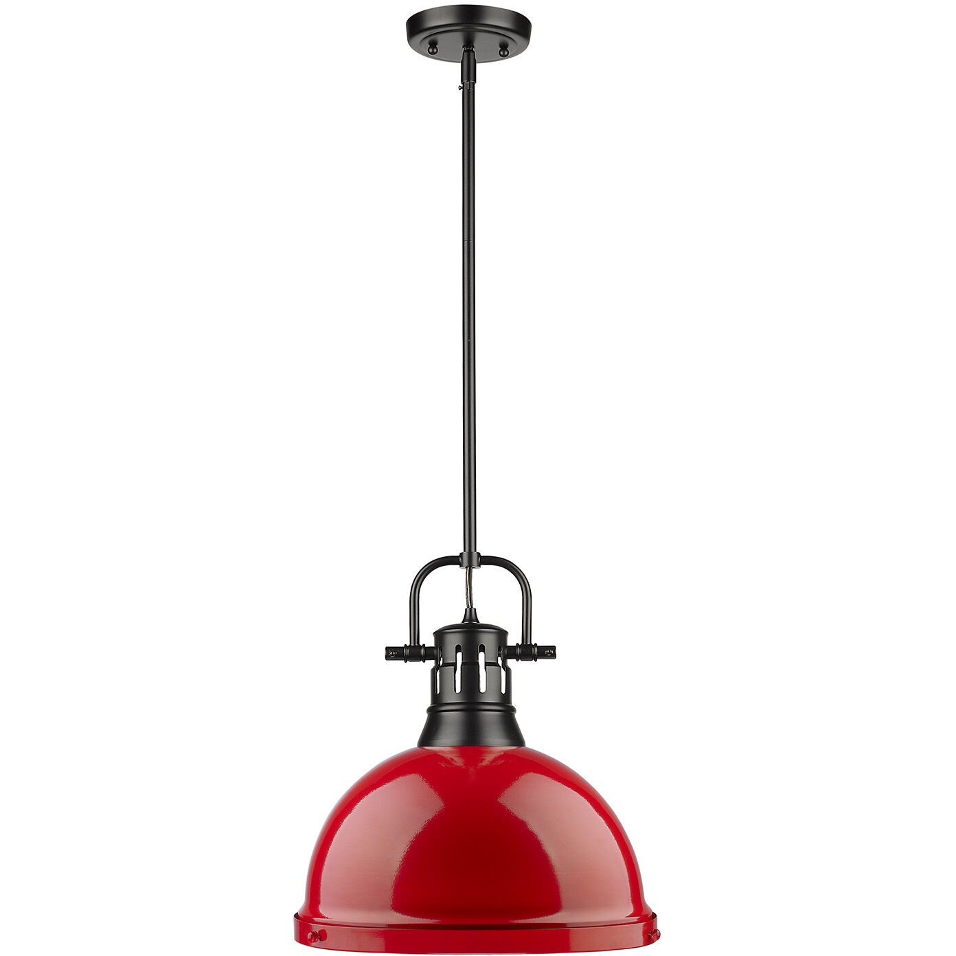 Yep Duncan Pendant Ceiling Light in Matte Black, Red, Large