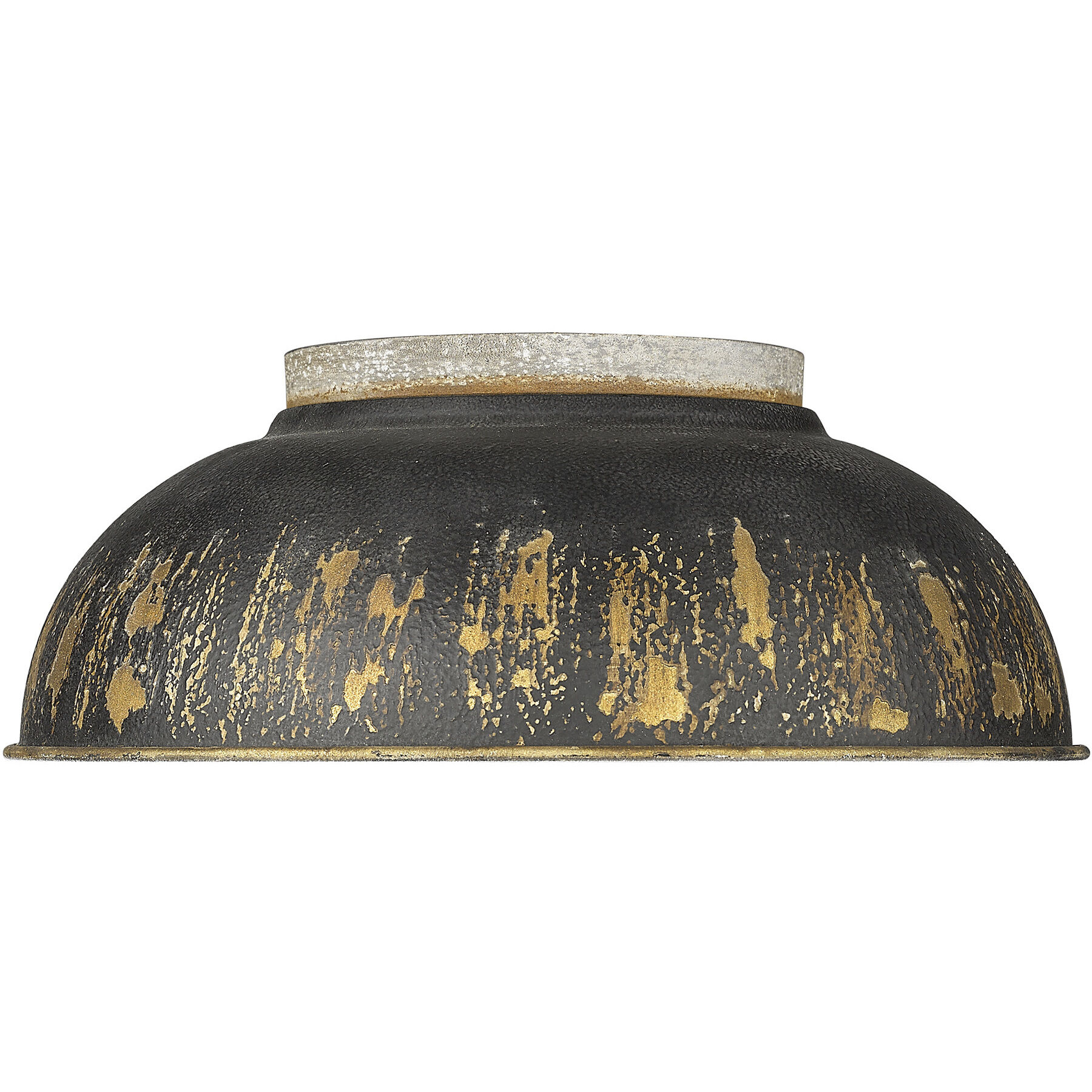 Kinsley 2 Light 14 inch Aged Galvanized Steel Flush Mount Ceiling Light in Antique Black Iron