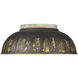 Kinsley 2 Light 14 inch Aged Galvanized Steel Flush Mount Ceiling Light in Antique Black Iron