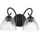 Audra 2 Light 16 inch Matte Black Vanity Light Wall Light