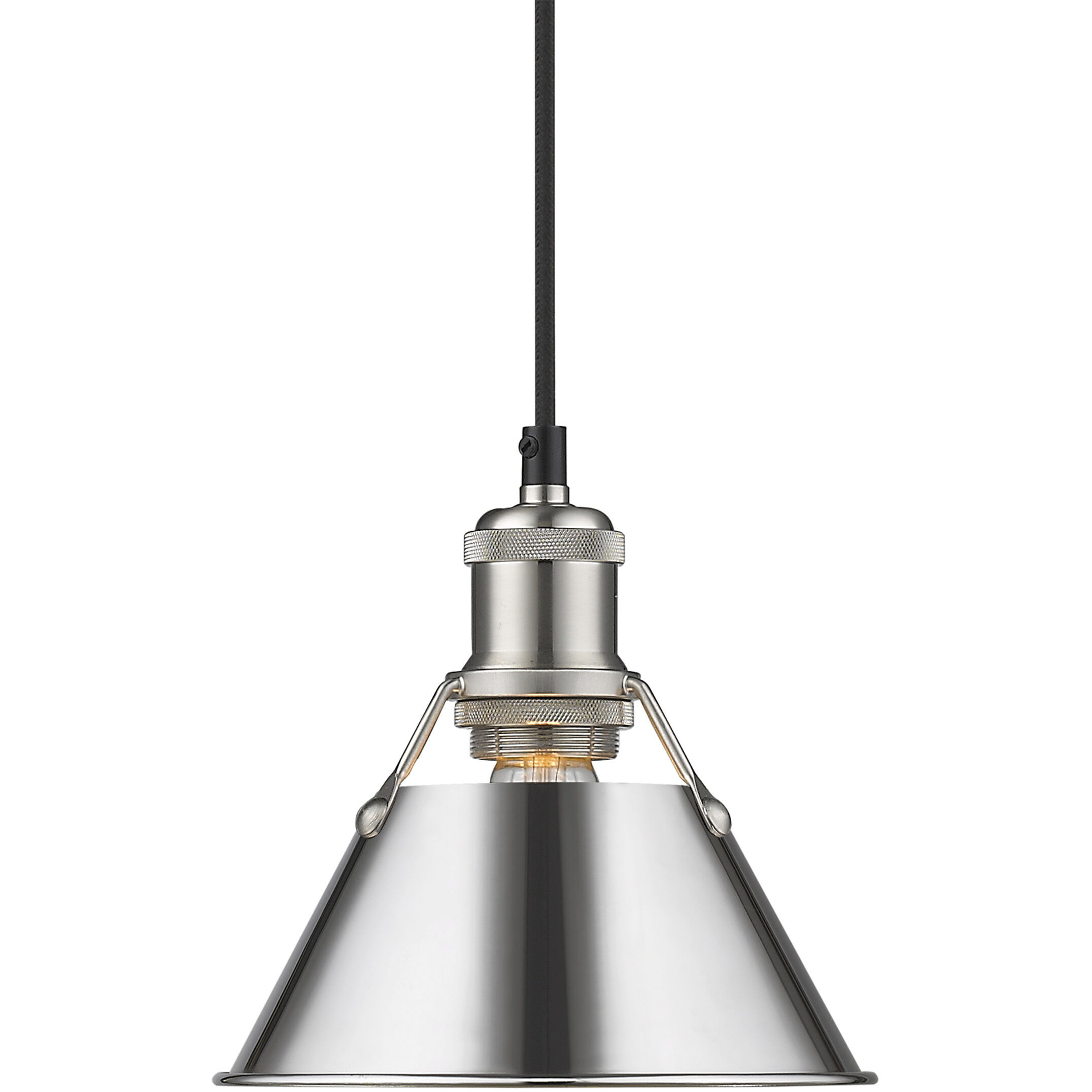Yep Orwell Pendant Ceiling Light in Pewter, Chrome, Small