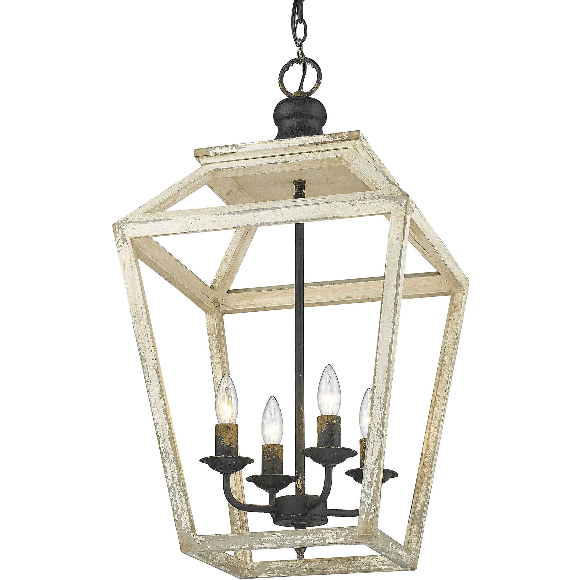 Haiden 4 Light 15.75 inch Antique Black Iron Pendant Ceiling Light