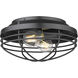 Seaport 2 Light 12 inch Matte Black Flush Mount Ceiling Light, Damp