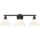 Yep Carver Vanity Wall Light in Matte Black, Vintage Milk Glass