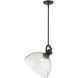 Yep Hines Pendant Ceiling Light in Matte Black, Seeded Glass, Large