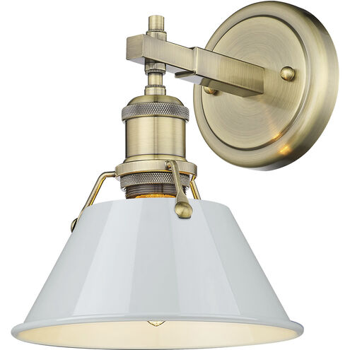 Orwell 1 Light 8.5 inch Aged Brass Vanity Light Wall Light in Dusky Blue
