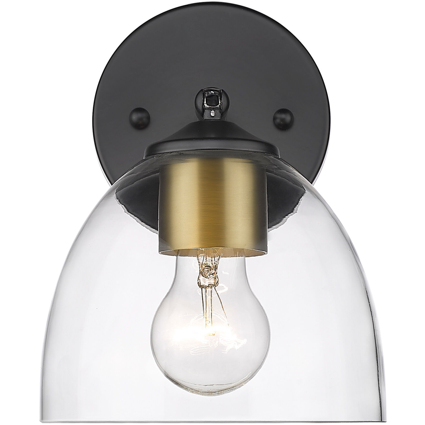 Roxie 1 Light 6.25 inch Matte Black/Brushed Champagne Brass Wall Sconce Wall Light