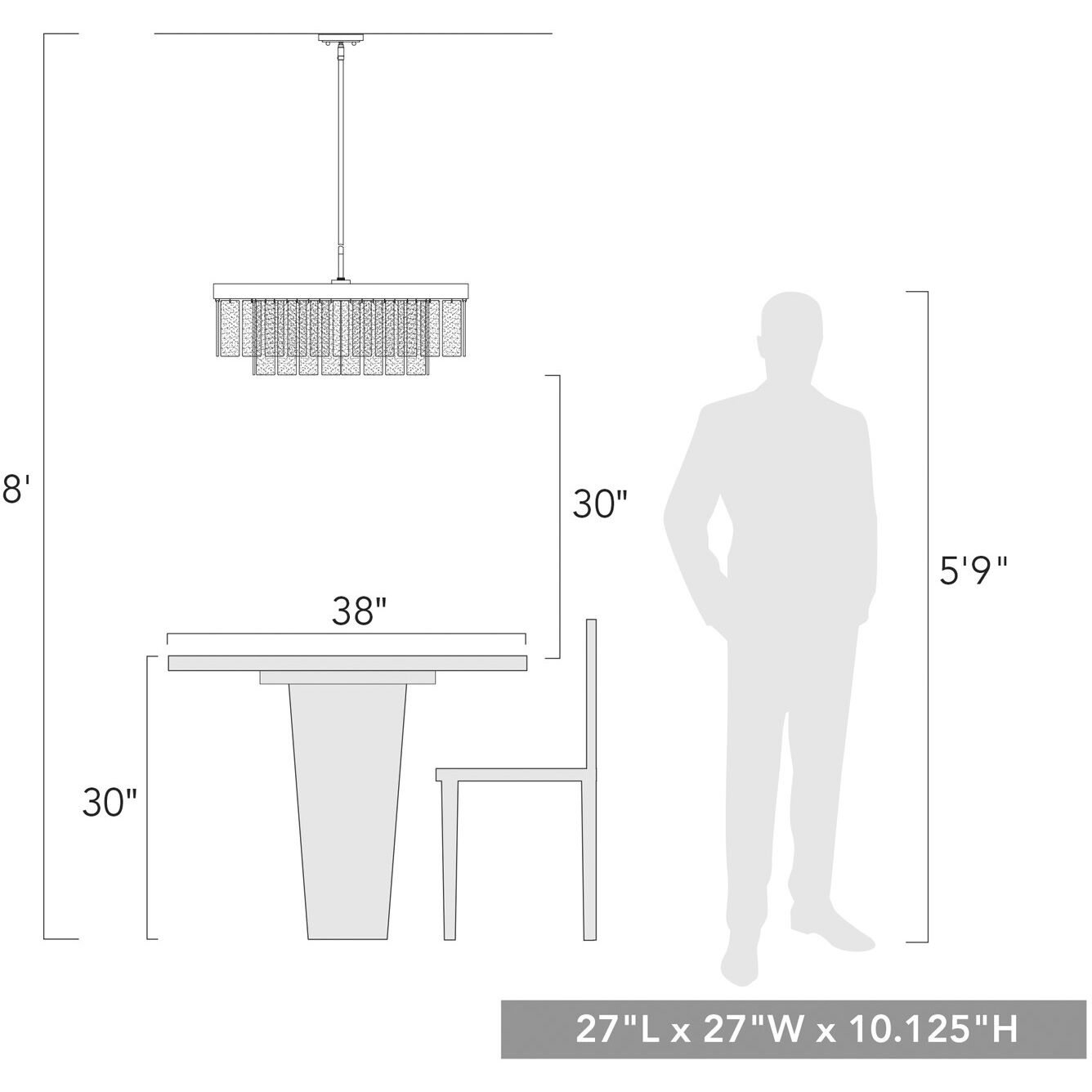 Ciara 27 inch 60.00 watt Matte Black Chandelier Ceiling Light