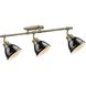 Yep Duncan 3 Light 35.38 inch Aged Brass Semi-Flush Mount Ceiling Light in Black, Damp