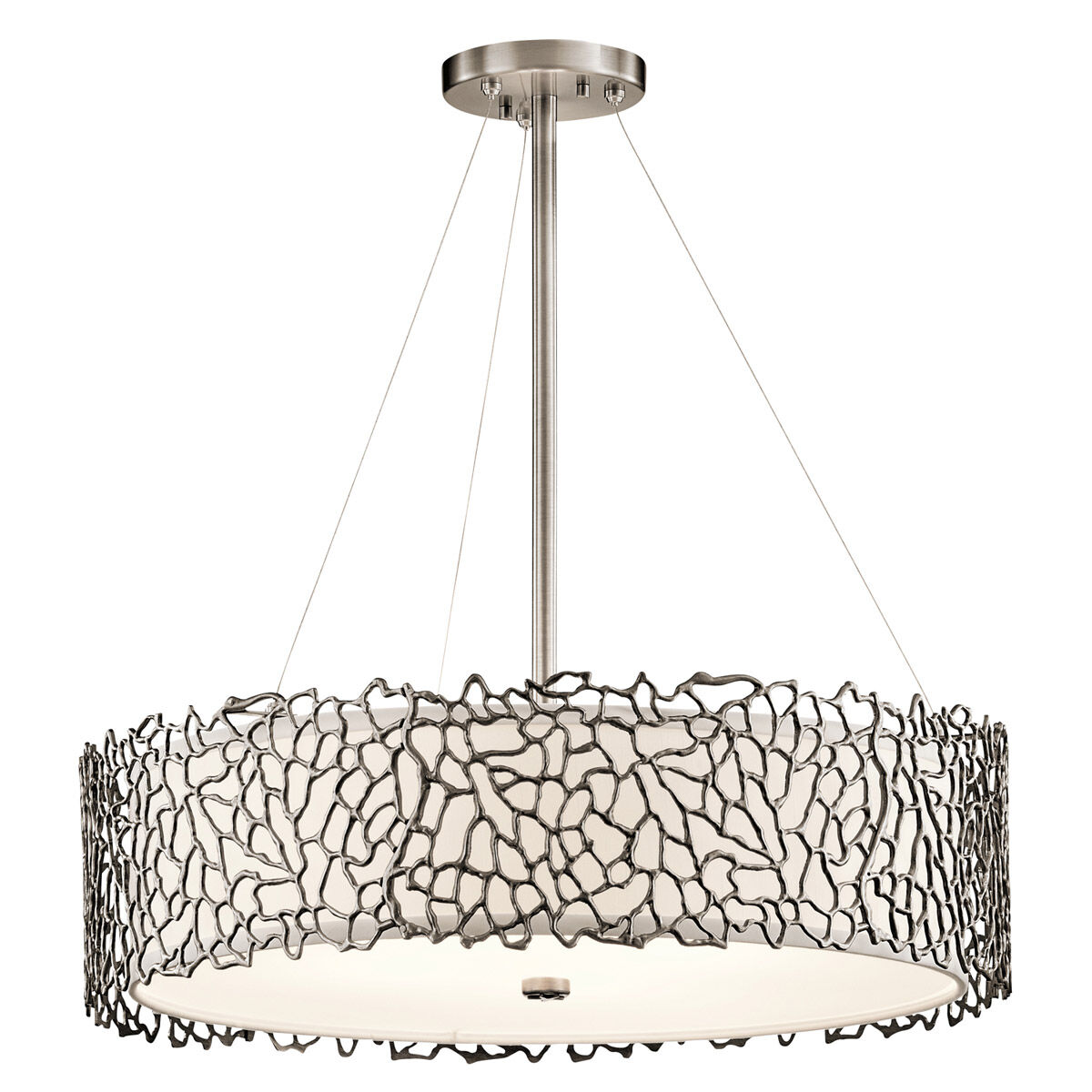 Silver Coral Chandelier   