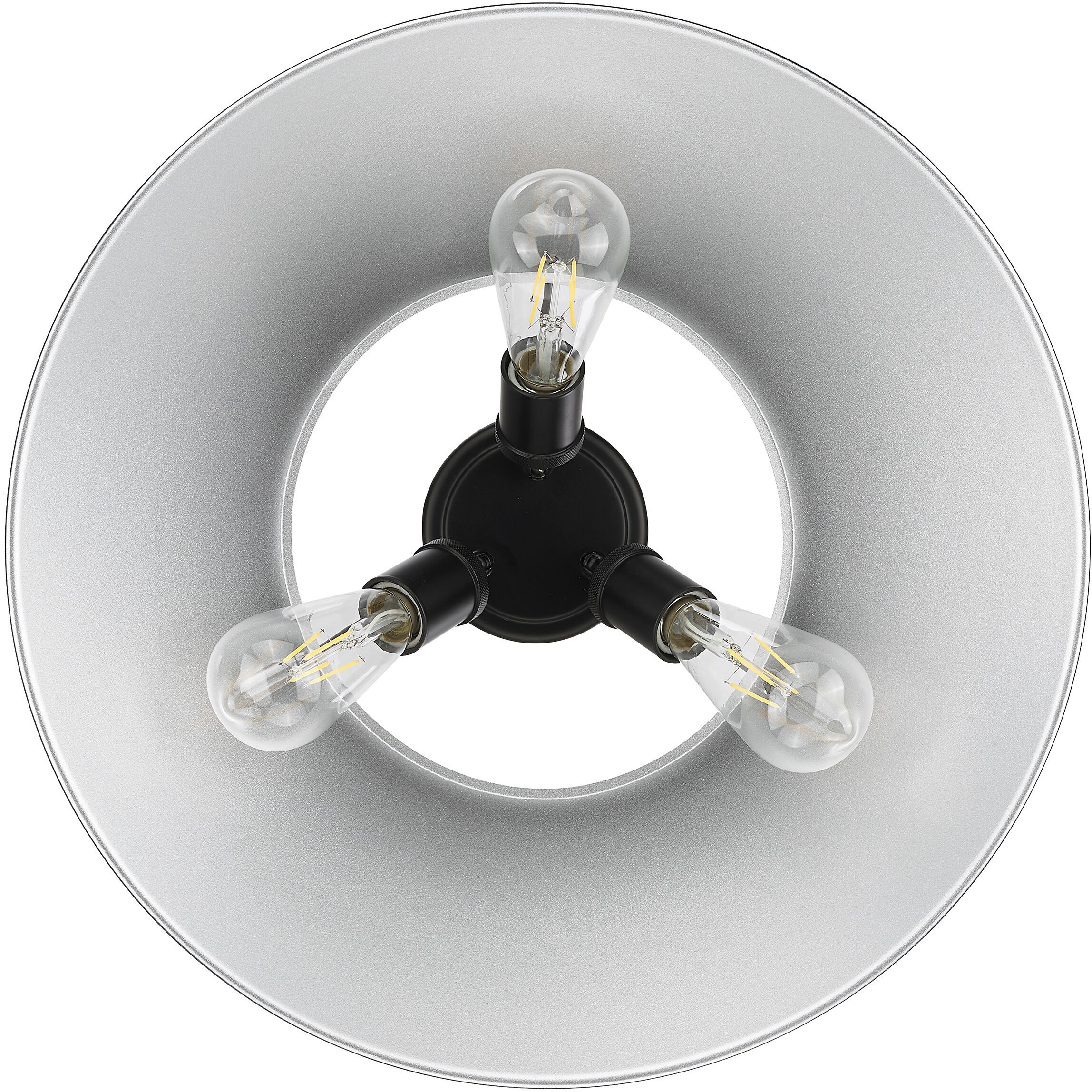 Yep Orwell 3 Light 18.75 inch Matte Black Flush Mount Ceiling Light in Chrome