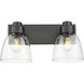 Remy 2 Light 16.88 inch Matte Black Vanity Light Wall Light