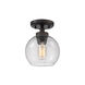 Galveston 1 Light 7 inch Rubbed Bronze Flush Mount Ceiling Light in Seeded Glass, Damp