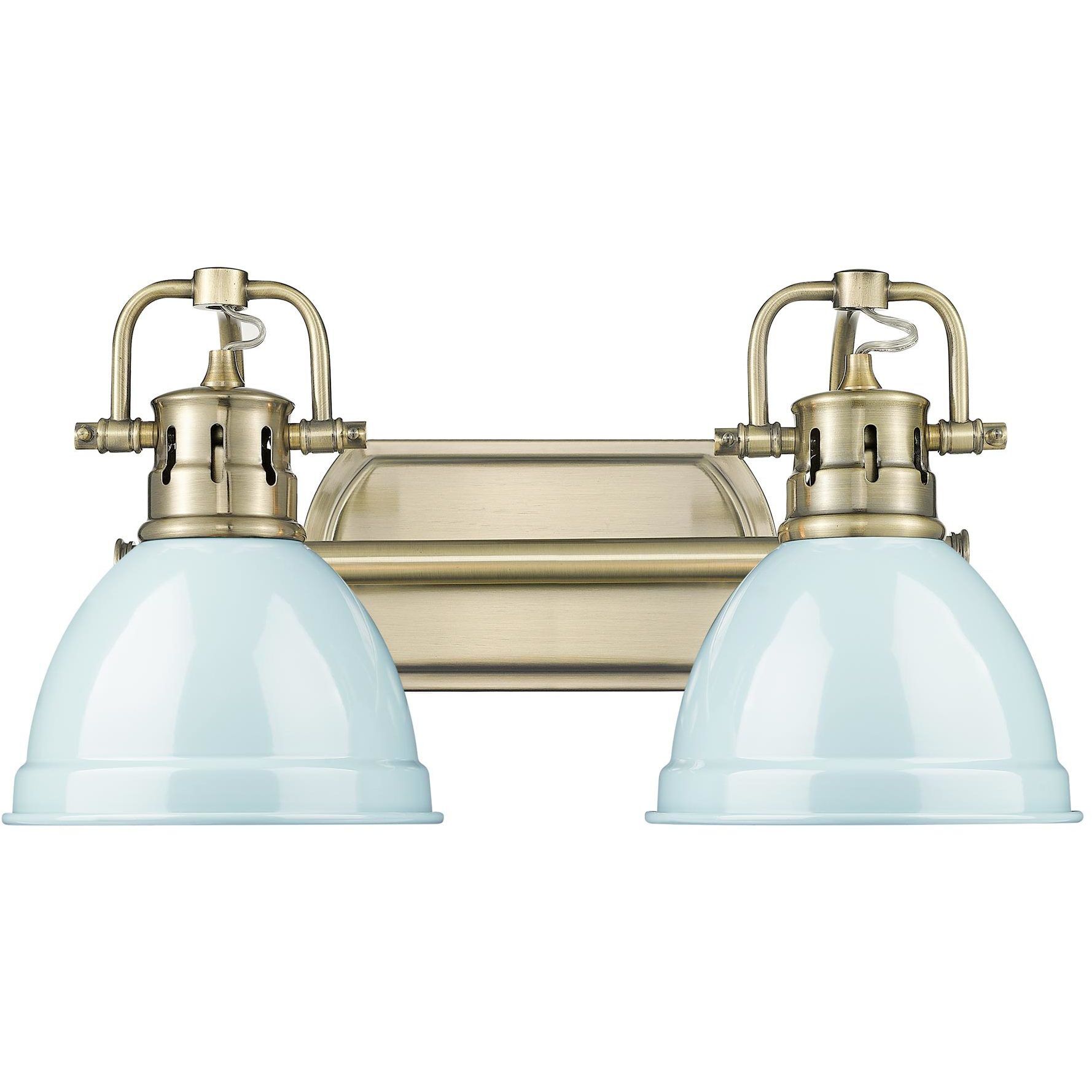 Yep Duncan Vanity Wall Light in Aged Brass, Seafoam