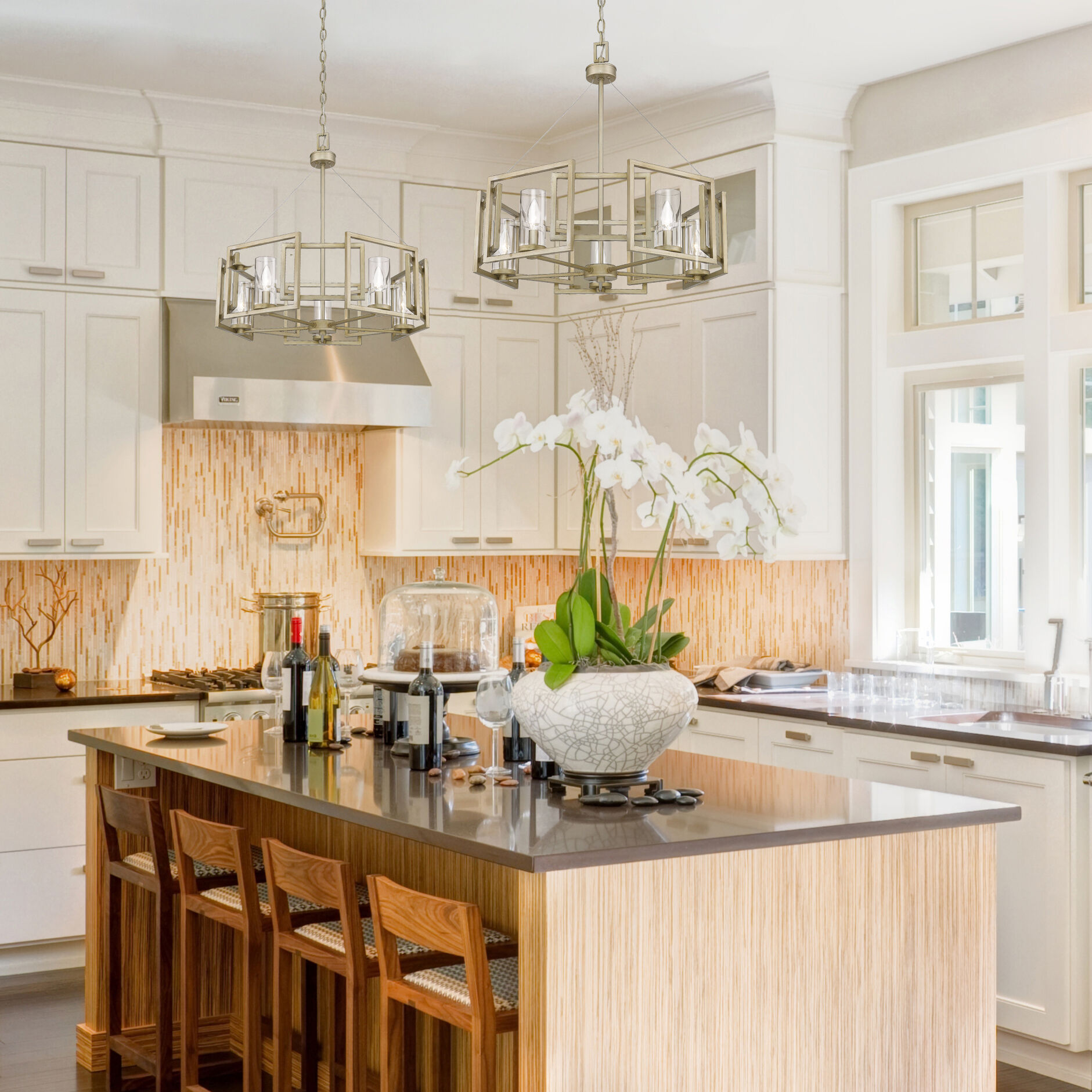 Marco 24.5 inch 60.00 watt White Gold Chandelier Ceiling Light