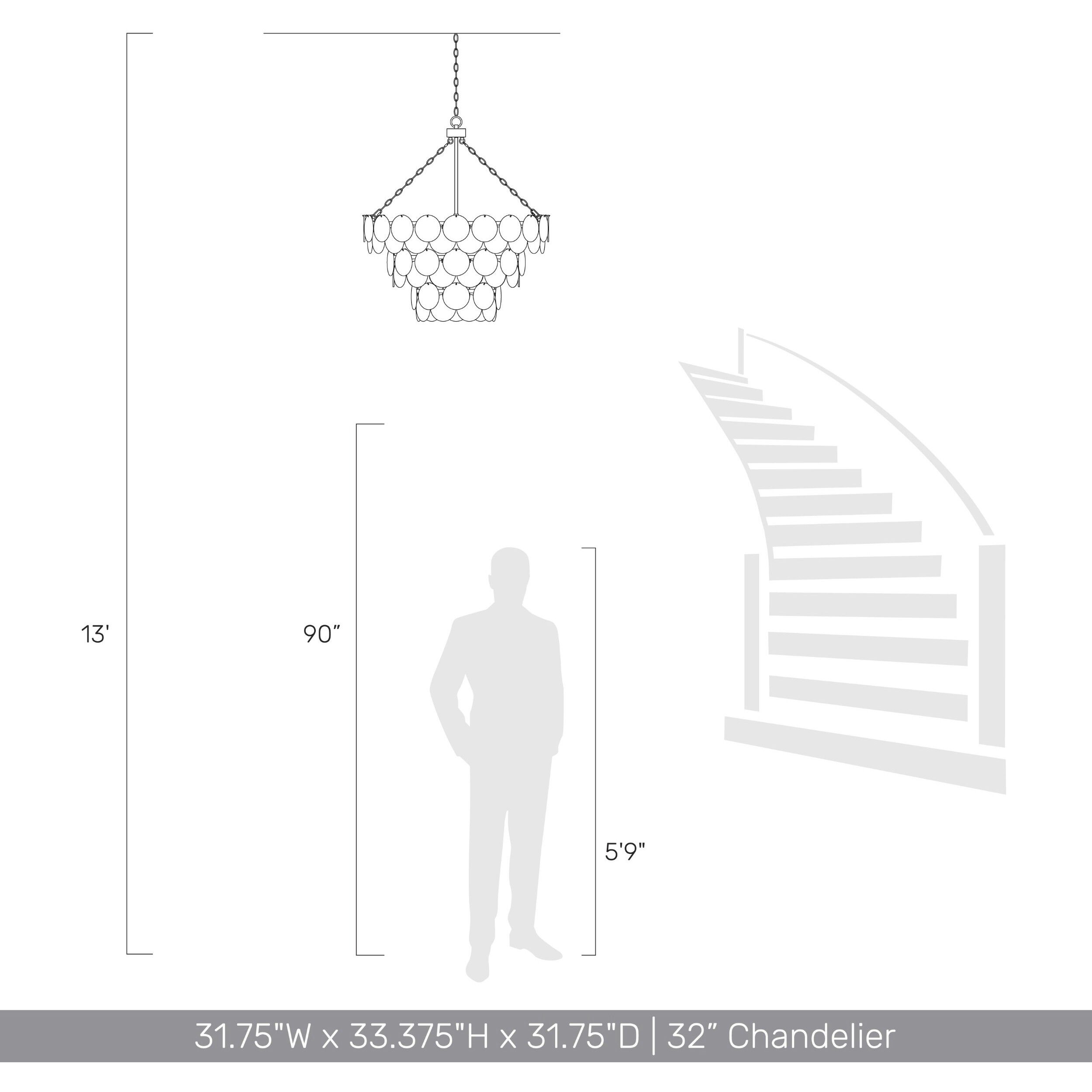 Yep Cascada Pendant Ceiling Light in Cirrus Cloud Glass, 3 Tier