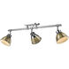 Duncan 3 Light 6.5 inch Chrome Semi-Flush Track Light Ceiling Light in Aged Brass, Track Light