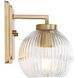 Elliott 1 Light 7.25 inch Brushed Champagne Bronze Vanity Light Wall Light in Ribbed Clear