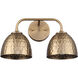 Shepard 2 Light 15.5 inch Modern Brass Vanity Light Wall Light
