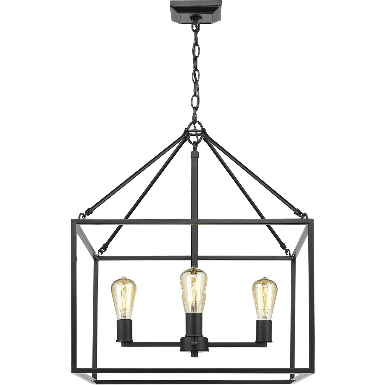 Wesson 21 inch 60.00 watt Matte Black Chandelier Ceiling Light