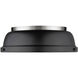Duncan 2 Light 14 inch Pewter Flush Mount Ceiling Light in Matte Black, Damp