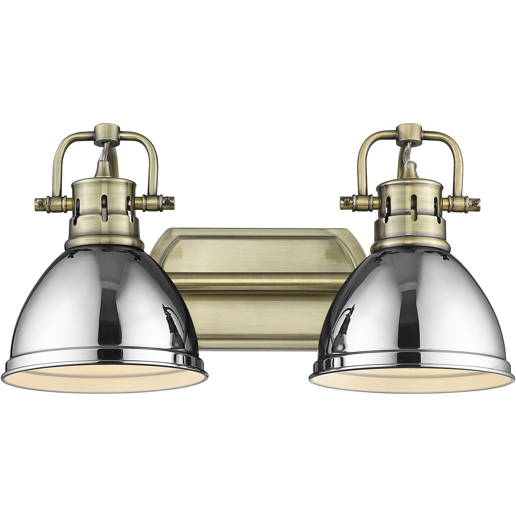 Yep Duncan Vanity Wall Light in Aged Brass, Chrome