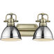 Yep Duncan Vanity Wall Light in Aged Brass, Chrome