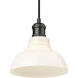 Yep Carver Pendant Ceiling Light in Matte Black, Vintage Milk Glass