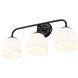 Dorinda 3 Light 24.5 inch Matte Black Vanity Light Wall Light