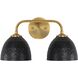 Shepard 2 Light 15.5 inch Modern Brass Vanity Light Wall Light in Matte Black