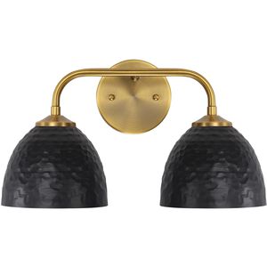 Shepard 2 Light 15.5 inch Modern Brass Vanity Light Wall Light in Matte Black