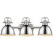 Duncan 3 Light 24.5 inch Pewter Bath Vanity Light Wall Light in Chrome
