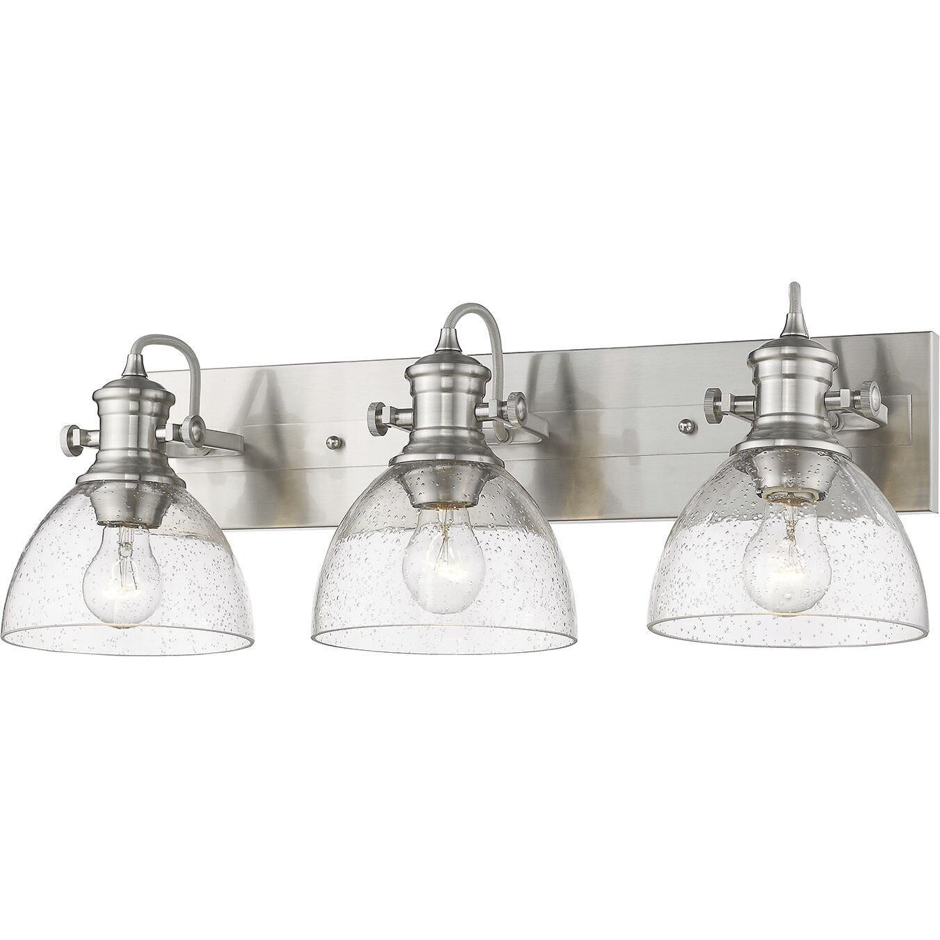 Yep Hines Vanity Wall Light in Pewter, Seeded Glass