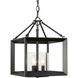 Smyth 11.75 inch 60.00 watt Matte Black Chandelier Ceiling Light in Clear Glass, Mini