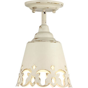Eloise 1 Light 7.5 inch Antique Ivory Semi-Flush Ceiling Light