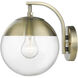 Dixon 1 Light 7.75 inch Aged Brass Wall Sconce Wall Light, Damp