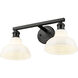 Yep Carver Vanity Wall Light in Matte Black, Vintage Milk Glass