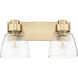 Remy Vanity Wall Light in Brushed Champagne Brass