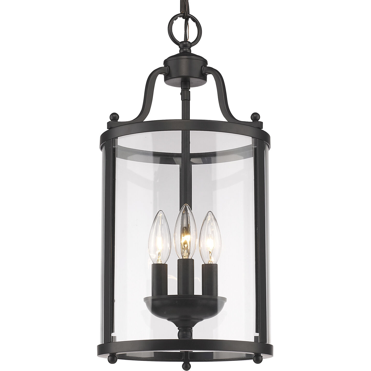 Payton 3 Light 9 inch Matte Black Pendant Ceiling Light, Caged