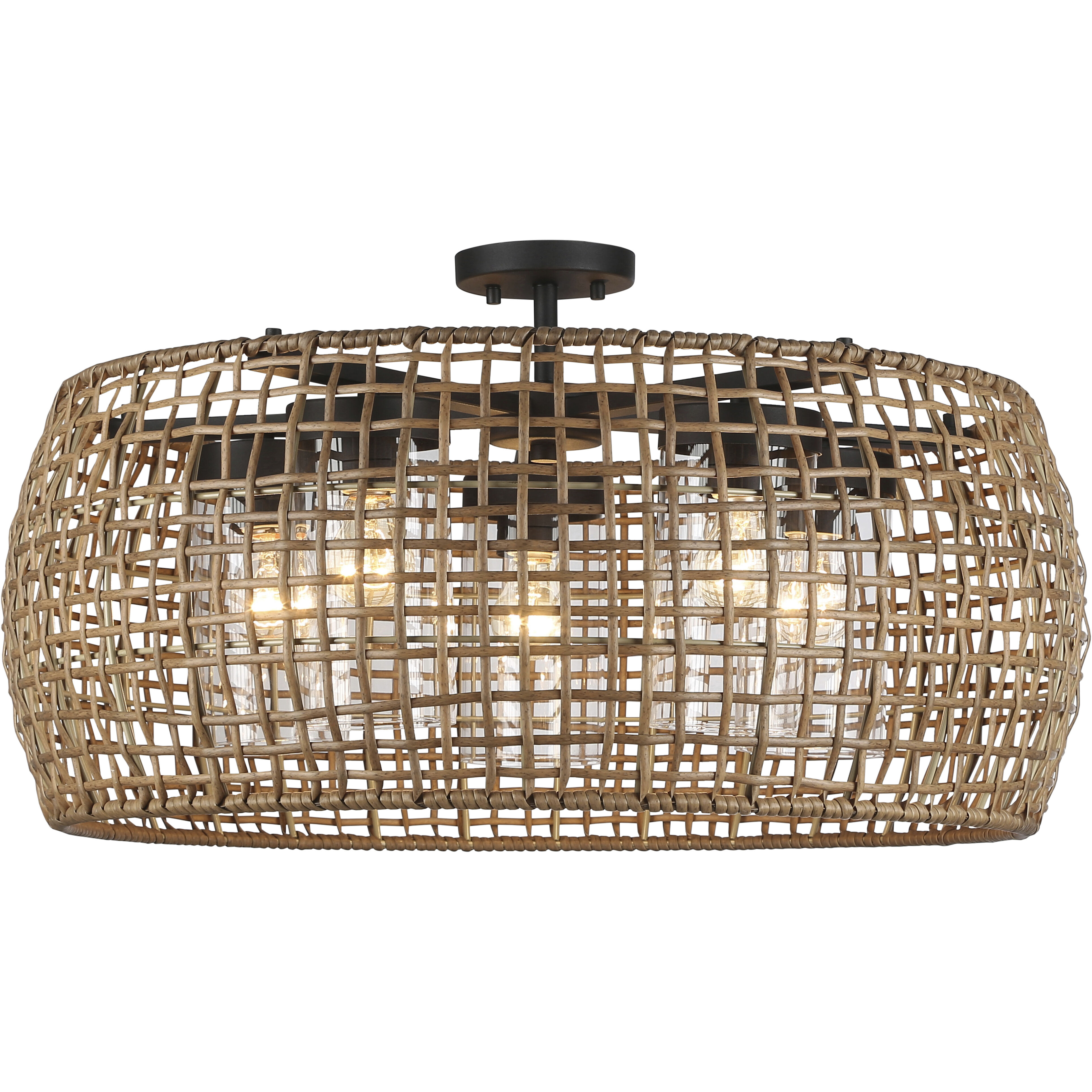 Piper 5 Light 15.13 inch Natural Black Outdoor Ceiling