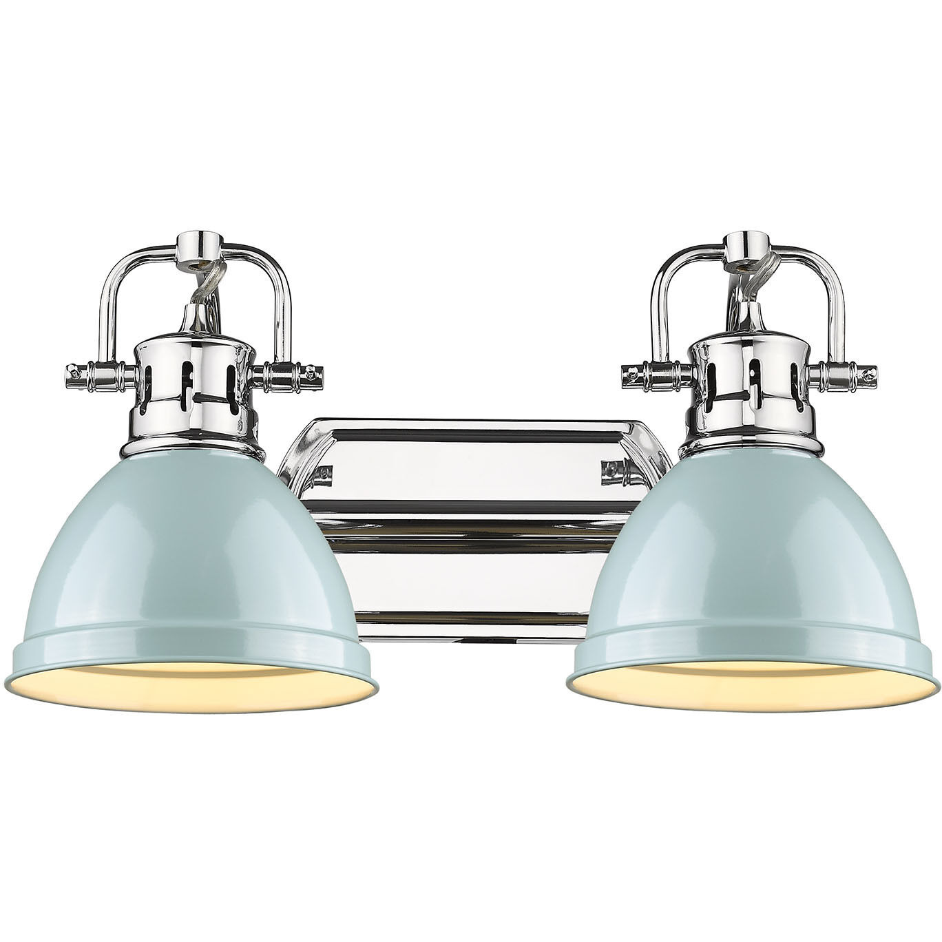 Yep Duncan Vanity Wall Light in Chrome, Seafoam