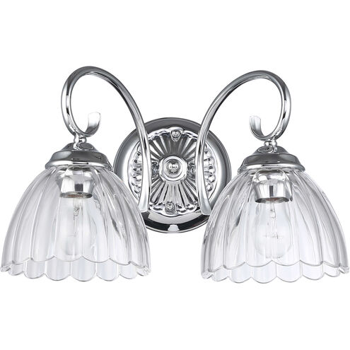 Audra 2 Light 16 inch Chrome Vanity Light Wall Light