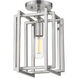 Tribeca 1 Light 7 inch Pewter Semi-flush Ceiling Light