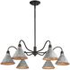 Jasper 6 Light 37.88 inch Antique Black Iron Chandelier Ceiling Light