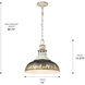 Kinsley 1 Light 14 inch Aged Galvanized Steel Pendant Ceiling Light in Antique Black Iron, Large
