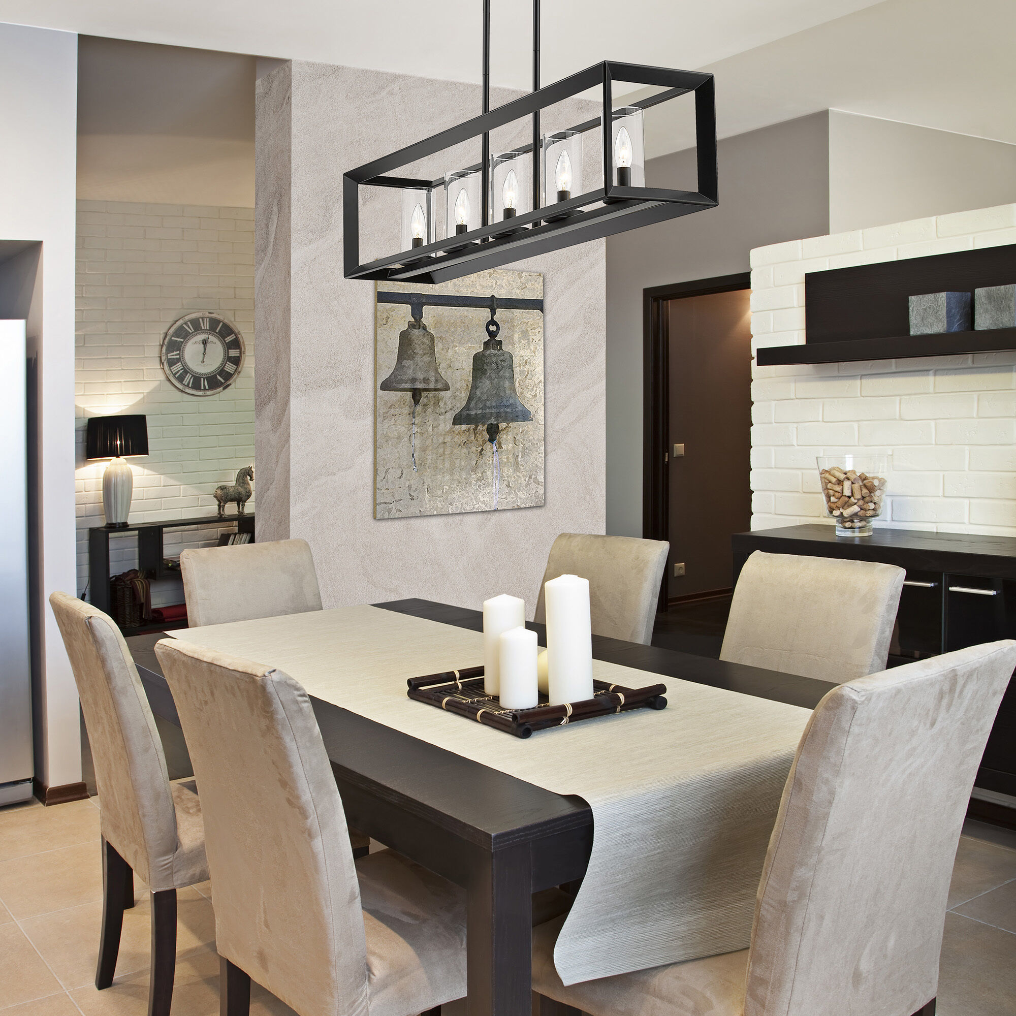 Smyth Island Light Ceiling Light in Matte Black, Clear Glass